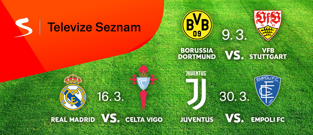Sledujte nejlepší klubový fotbal Evropy v televizi Seznam